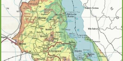Kart fiziki xəritəsi Malavi
