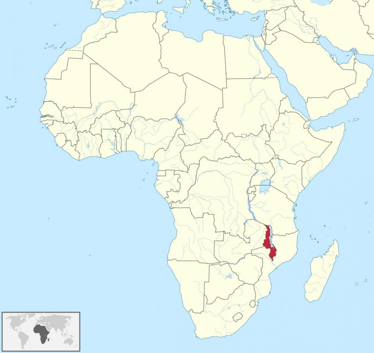 kart Afrika göstərən Malavi